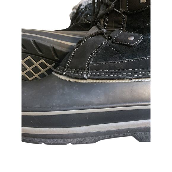 Khombu Winter Boots Women's SZ 11 Black Ellie Suede Faux Fur - Picture 12 of 13